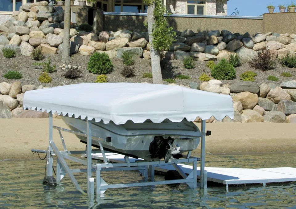 Boat lift upgrade with improved waterfront equipment