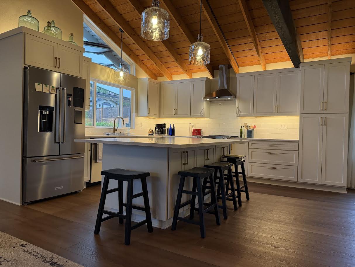 Modern kitchen remodeling with updated cabinets and layout